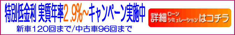 特別低金利キャンペーン　実質年率2.9%実施中