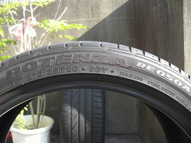 BRIDGESTONEPOTENZA  RE050A  20inc(中古品) 4本set  (売約済み)149902